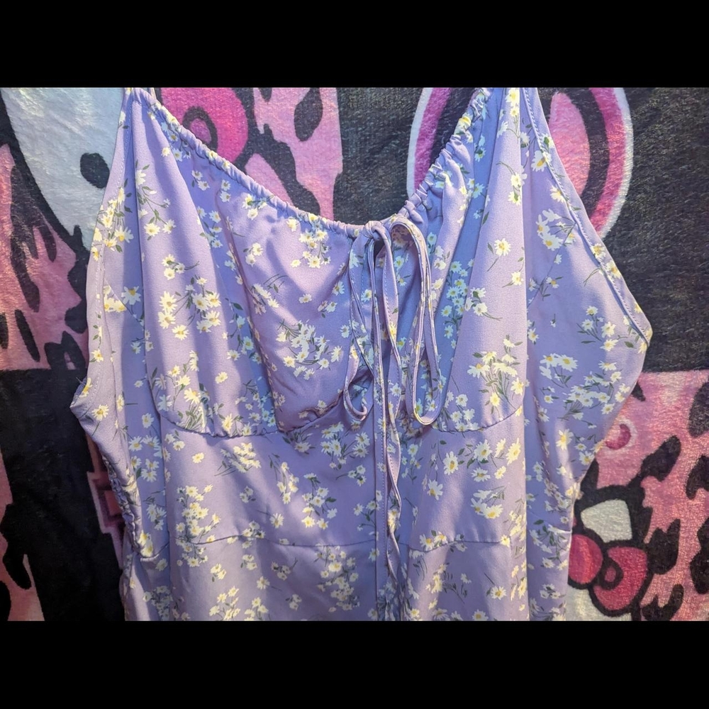 Lavender Floral Tie-Front Dress